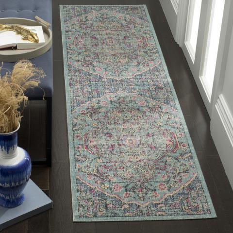 Safavieh Artisan 501 Light Blue / Navy-Area Rug-Safavieh-The Rug Truck