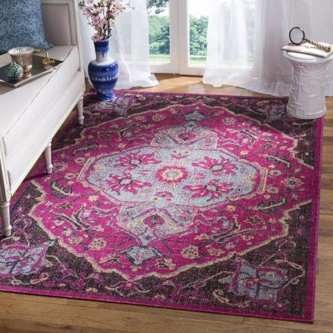 Safavieh Artisan 501 Fuchsia / Anthracite-Area Rug-Safavieh-The Rug Truck