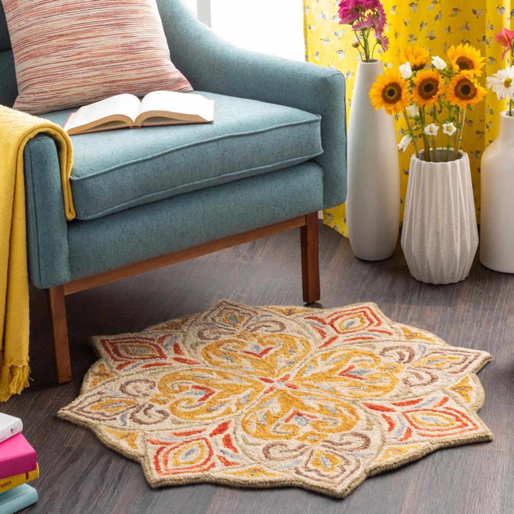 Bahia Mustard 8&#39; Round Rug