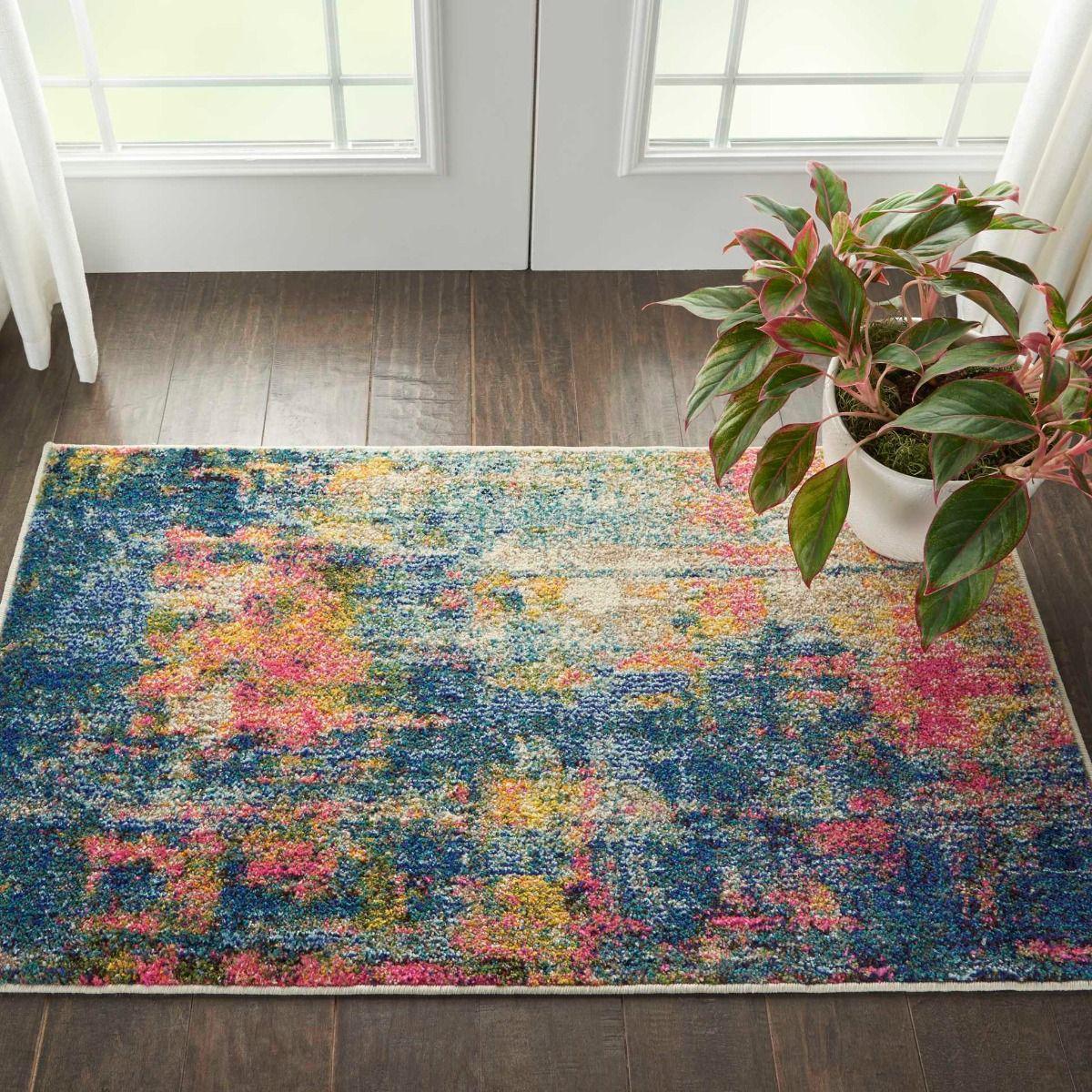 Celestial CES09 Blue/Yellow Area Rug-Area Rug-Nourison-The Rug Truck