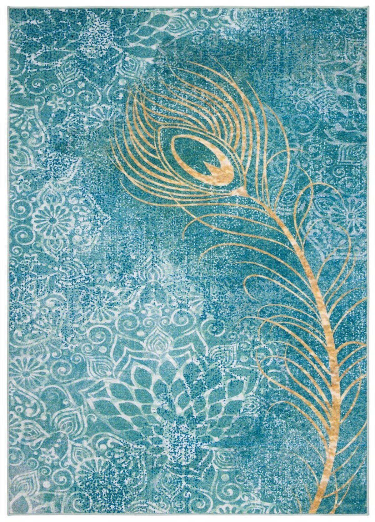 Safavieh Collection Inspired by Disney’s Live Action Film Aladdin - Dream Rug, Turquoise / Gold-Area Rug-Safavieh-5&#39; X 7&#39;-The Rug Truck