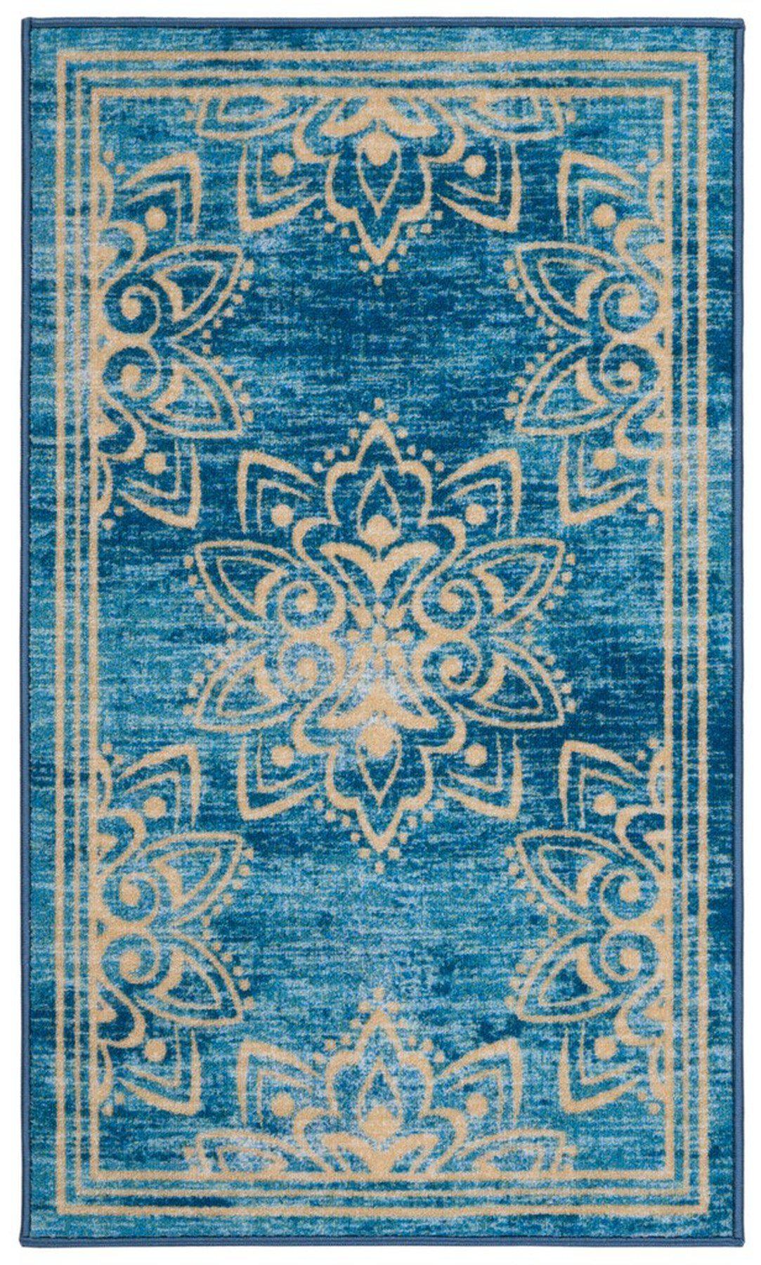 Safavieh Collection Inspired by Disney’s Live Action Film Aladdin - Wonder Rug, Turquoise / Gold-Area Rug-Safavieh-2&#39; 3&quot; X 3&#39; 9&quot;-The Rug Truck