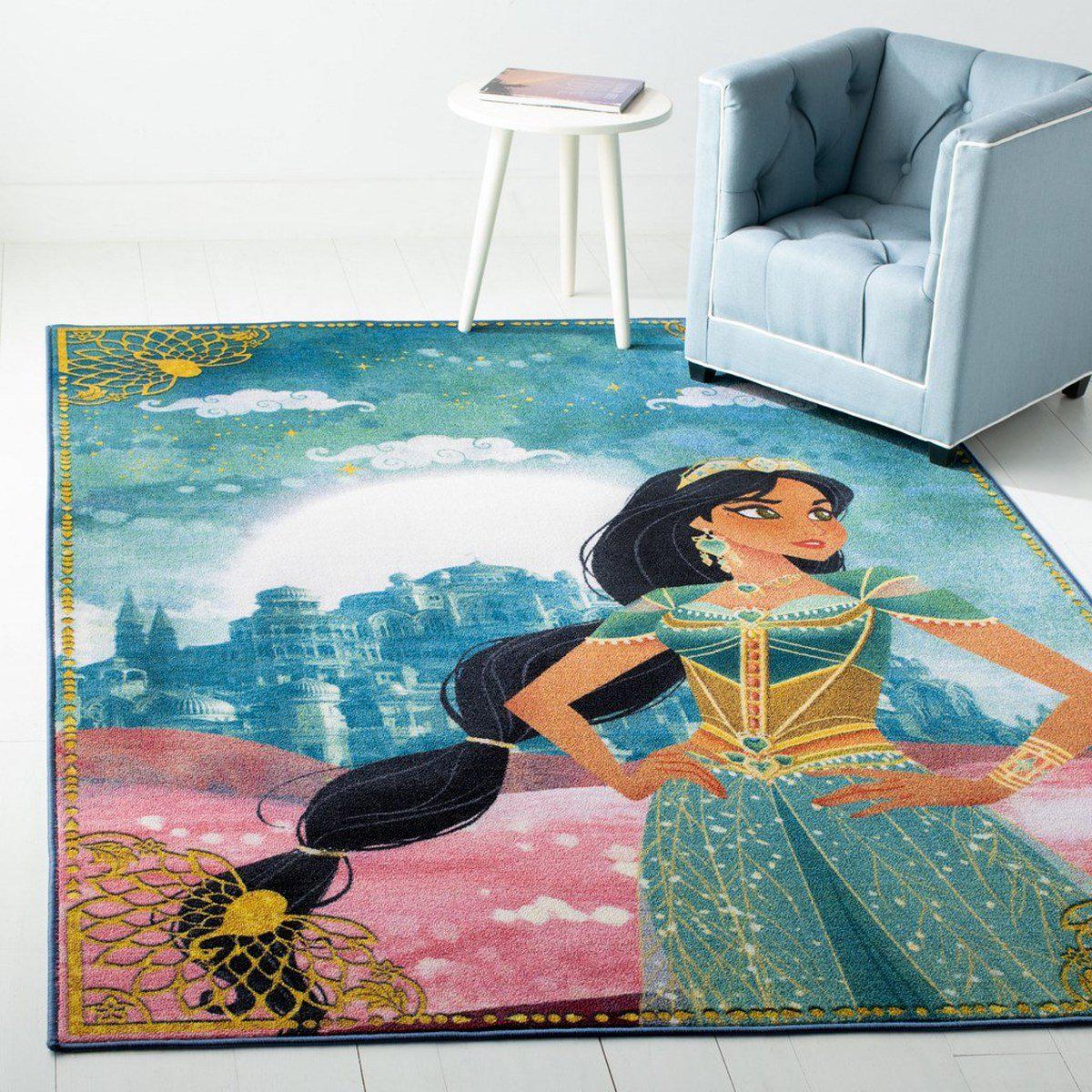 Safavieh Collection Inspired by Disney’s Live Action Film Aladdin - Free To Dream Rug, Turquoise / Pink-Area Rug-Safavieh-2' 3" X 3' 9"-The Rug Truck