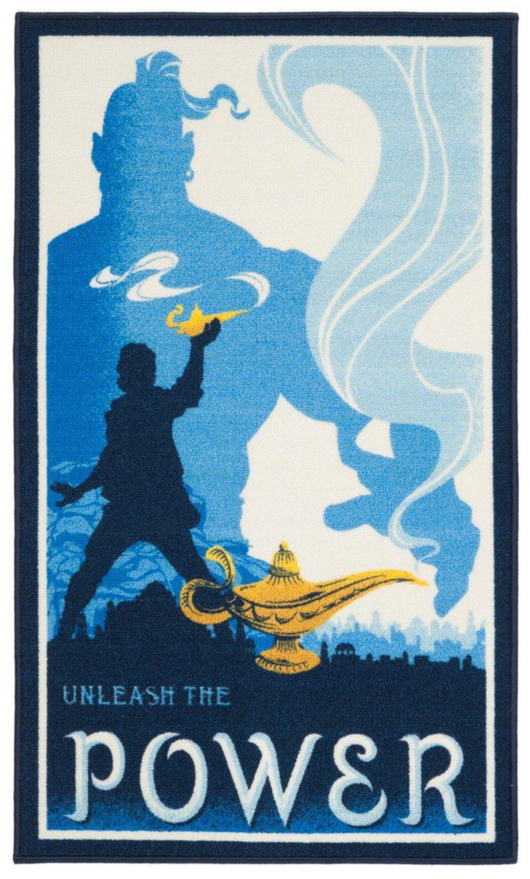 Safavieh Collection Inspired by Disney’s Live Action Film Aladdin - Genie Of The Lamp Rug, Blue / Ivory-Area Rug-Safavieh-2' 3" X 3' 9"-The Rug Truck