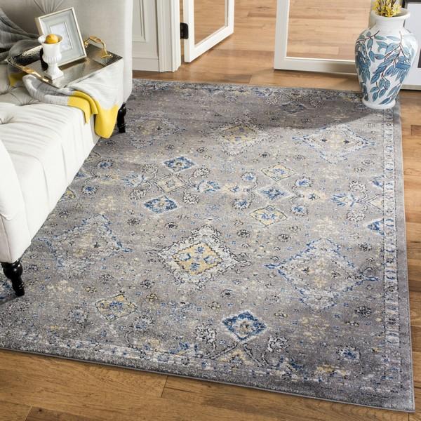 Safavieh Evoke 224 Dark Grey / Yellow-Area Rug-Safavieh-The Rug Truck