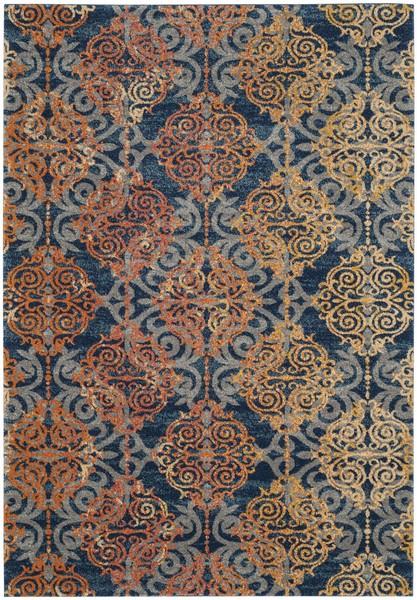 Safavieh Evoke 230 Blue / Orange-Area Rug-Safavieh-The Rug Truck