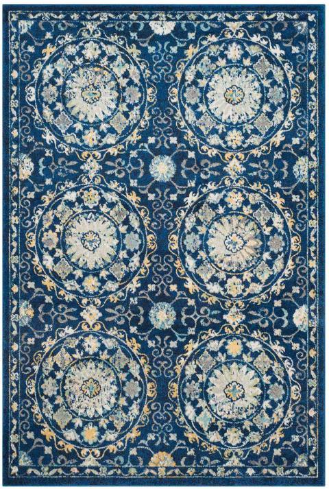 Safavieh Evoke 252 Navy / Ivory-Area Rug-Safavieh-The Rug Truck