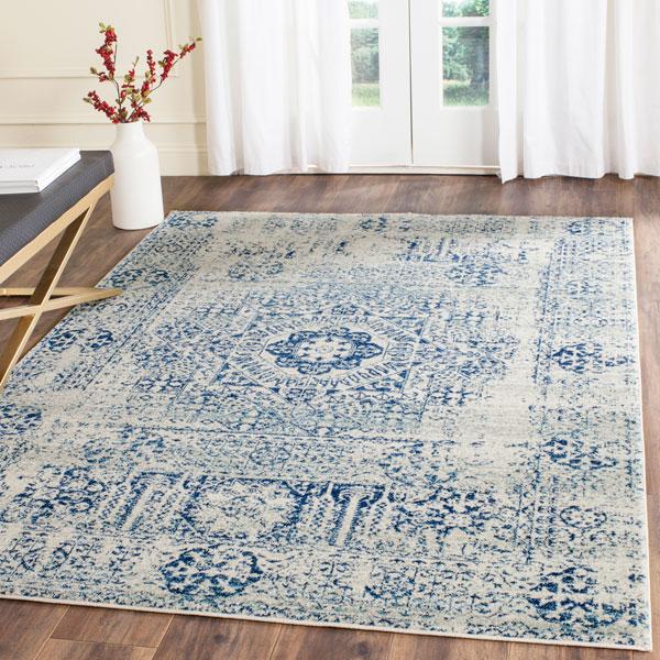 Safavieh Evoke 260 Ivory / Blue-Area Rug-Safavieh-The Rug Truck