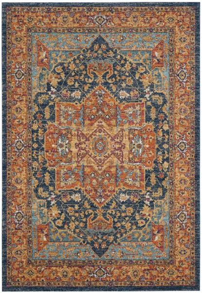 Safavieh Evoke 275 Blue / Orange-Area Rug-Safavieh-The Rug Truck