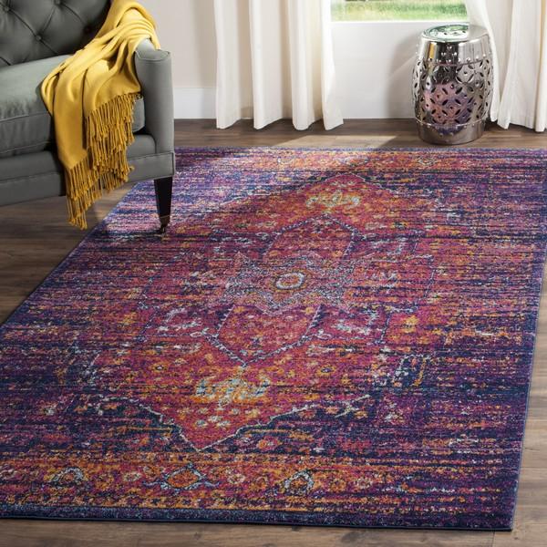 Safavieh Evoke 275 Blue / Fuchsia-Area Rug-Safavieh-The Rug Truck