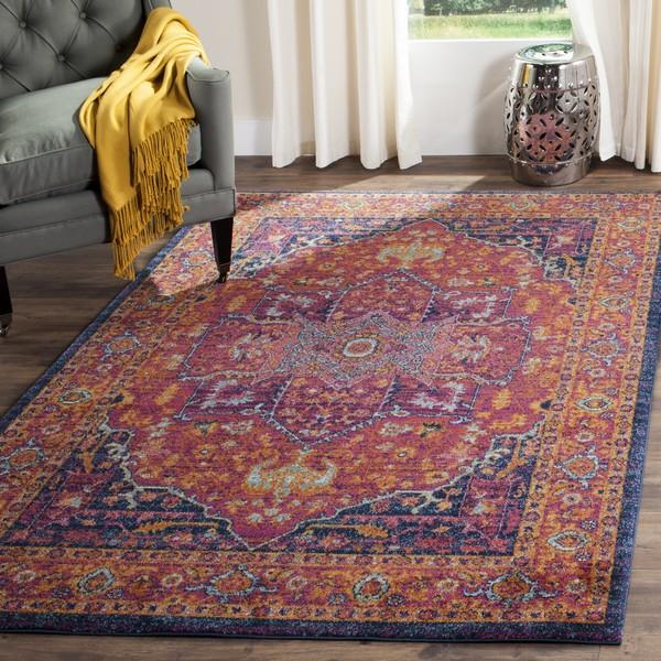 Safavieh Evoke 275 Fuchsia / Orange-Area Rug-Safavieh-The Rug Truck