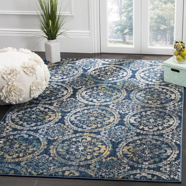 Safavieh Evoke 517 Navy / Creme-Area Rug-Safavieh-The Rug Truck