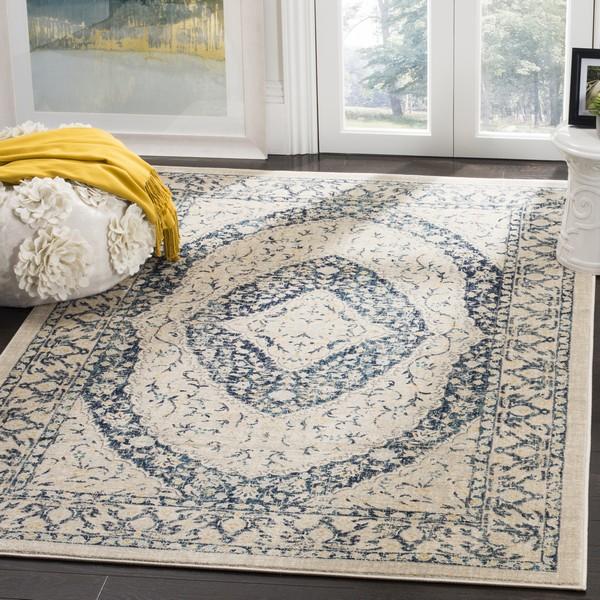 Safavieh Evoke 518 Beige / Navy-Area Rug-Safavieh-The Rug Truck