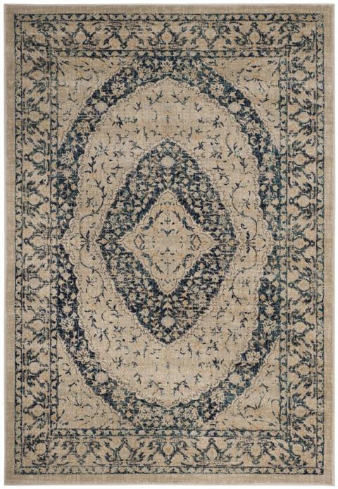 Safavieh Evoke 518 Beige / Blue-Area Rug-Safavieh-6&#39;-7&quot; X 6&#39;-7&quot; Square-The Rug Truck