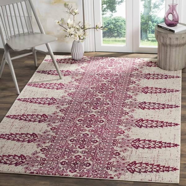 Safavieh Evoke 521 Ivory / Fuchsia-Area Rug-Safavieh-The Rug Truck