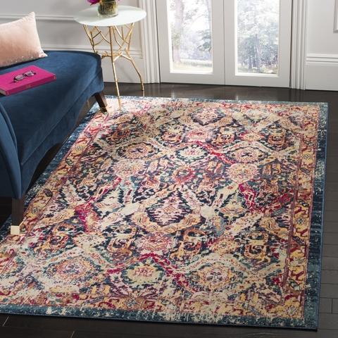Safavieh Evoke 523 Blue / Fuchsia-Area Rug-Safavieh-The Rug Truck