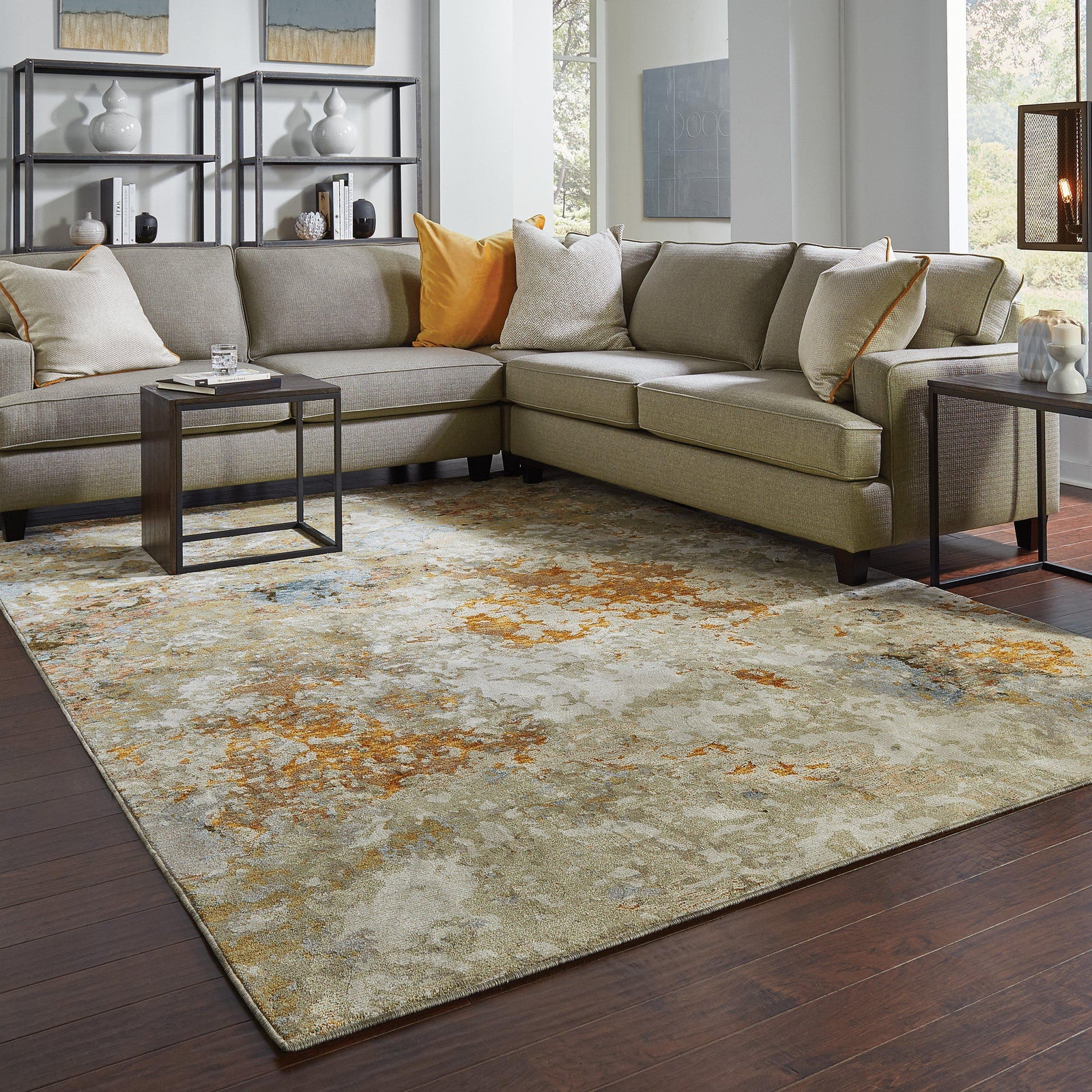 Evolution - 8031B - Gold/Beige-Area Rug-Oriental Weavers-The Rug Truck