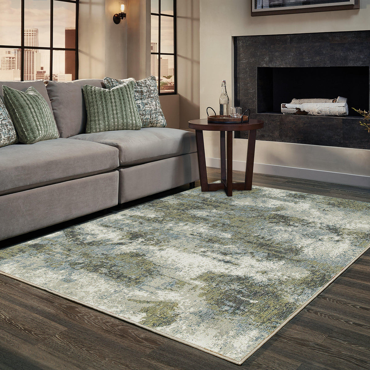 Evolution - 8039E - Blue/Green-Area Rug-Oriental Weavers-The Rug Truck