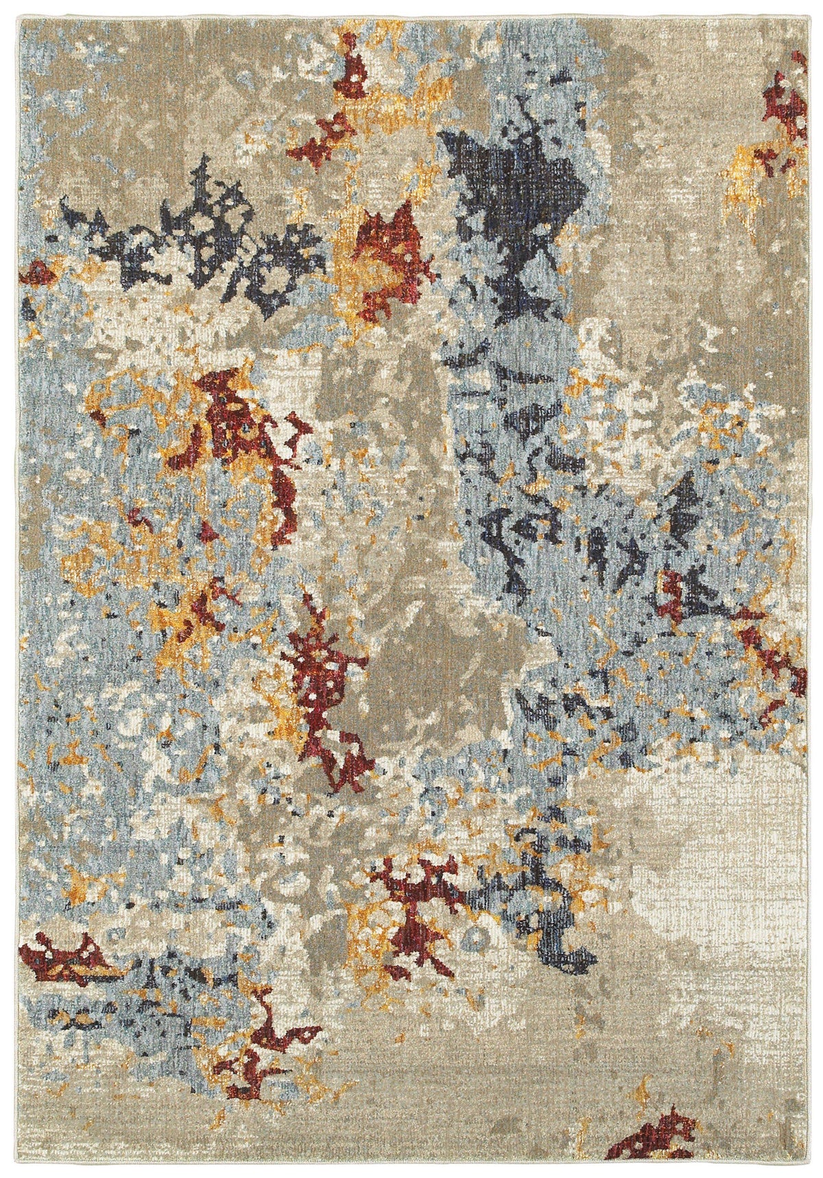 Evolution - 8043K - Beige/Blue-Area Rug-Oriental Weavers-The Rug Truck