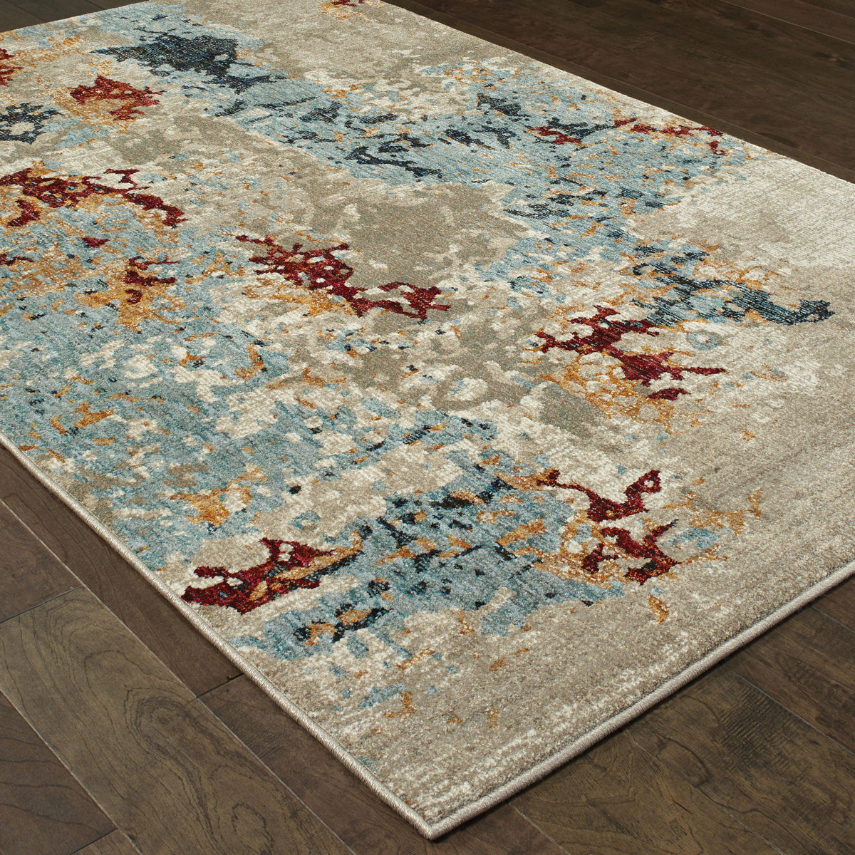 Evolution - 8043K - Beige/Blue-Area Rug-Oriental Weavers-The Rug Truck