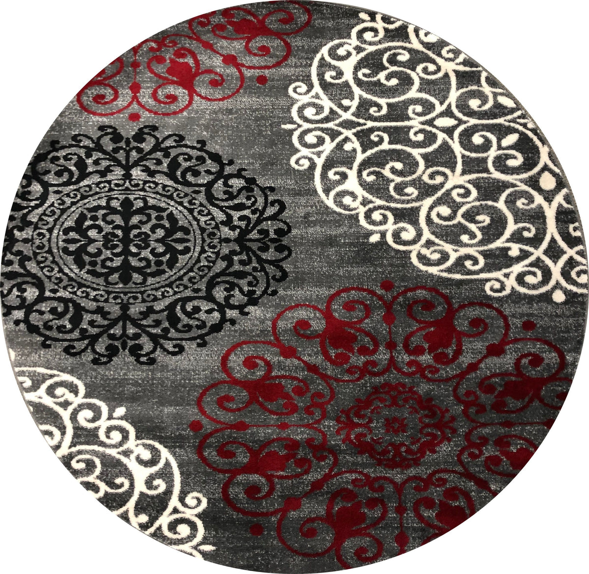 Toscana 303 Red Area Rug-Area Rug-World Rug Gallery-6&#39;6&quot; Round-The Rug Truck