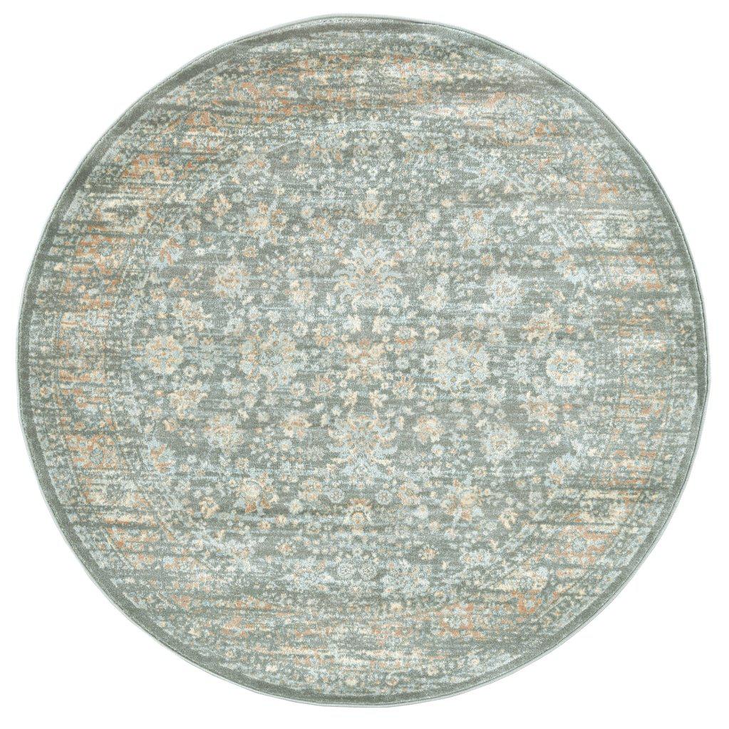 Francesca 501 Light Green Area Rug 53 Round