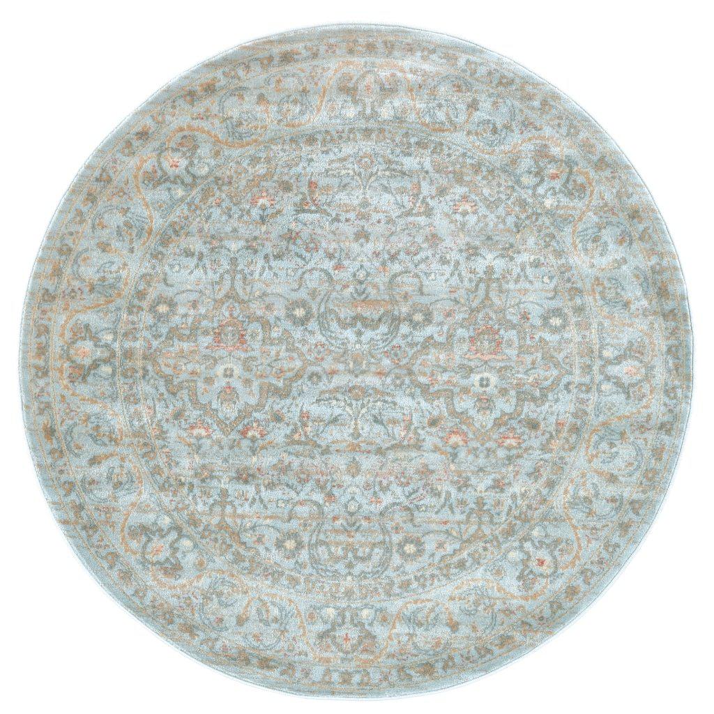 Francesca 502 Light Blue Area Rug 53 Round