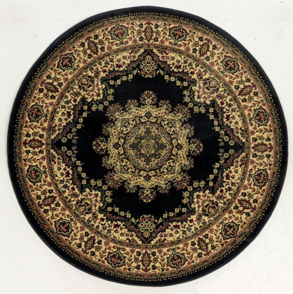 Genevieve 1191 Black Area Rug 53 Round