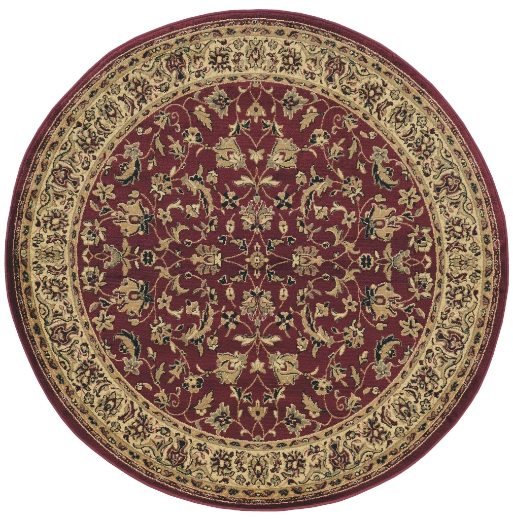 Genevieve 953 Burgundy Area Rug 53 Round
