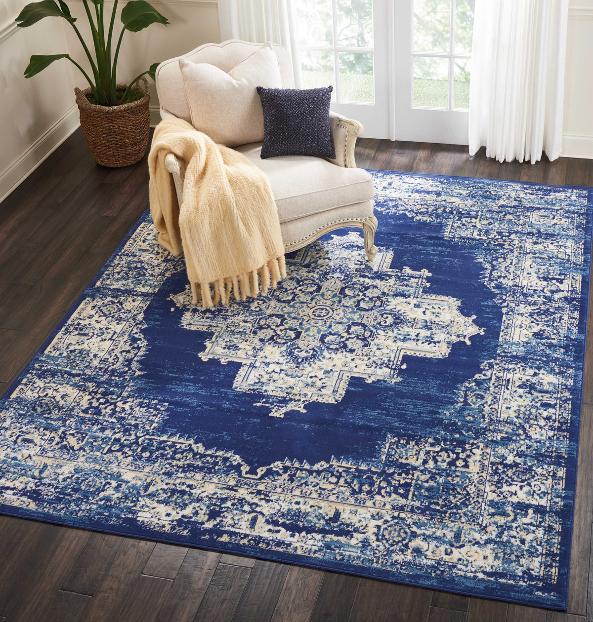 Grafix GRF14 Navy Blue Area Rug-Area Rug-Nourison-The Rug Truck
