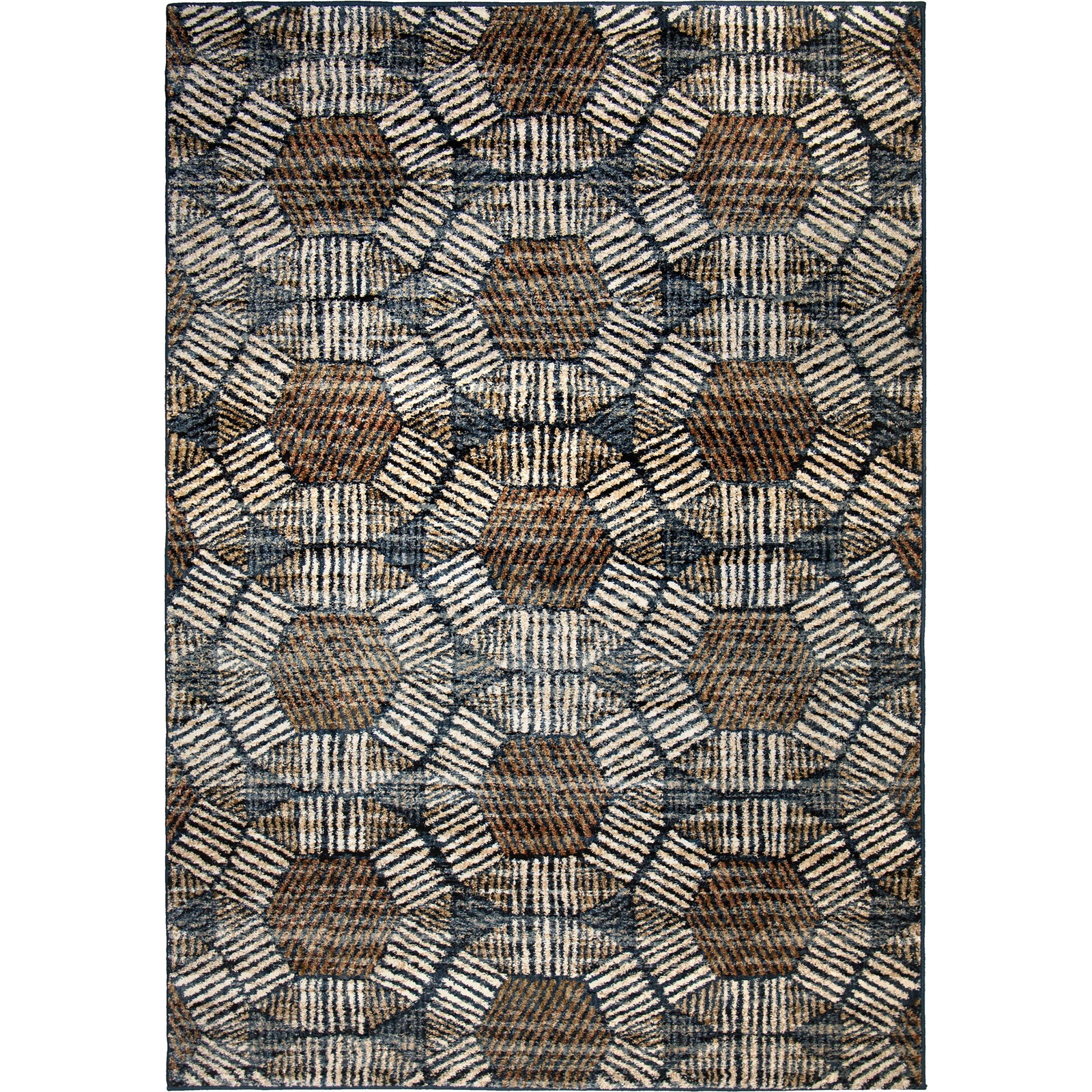 Palmetto Living Adagio Textured Penny Blue Area Rug - 2'2" x 8'