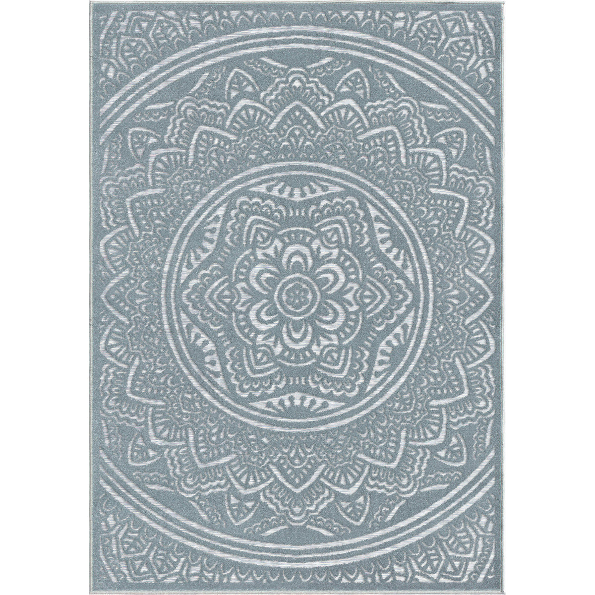 Roundtop Mandala Harbor Blue-Area Rug-The Rug Truck-5&#39;1&quot; x 7&#39;6&quot;-The Rug Truck