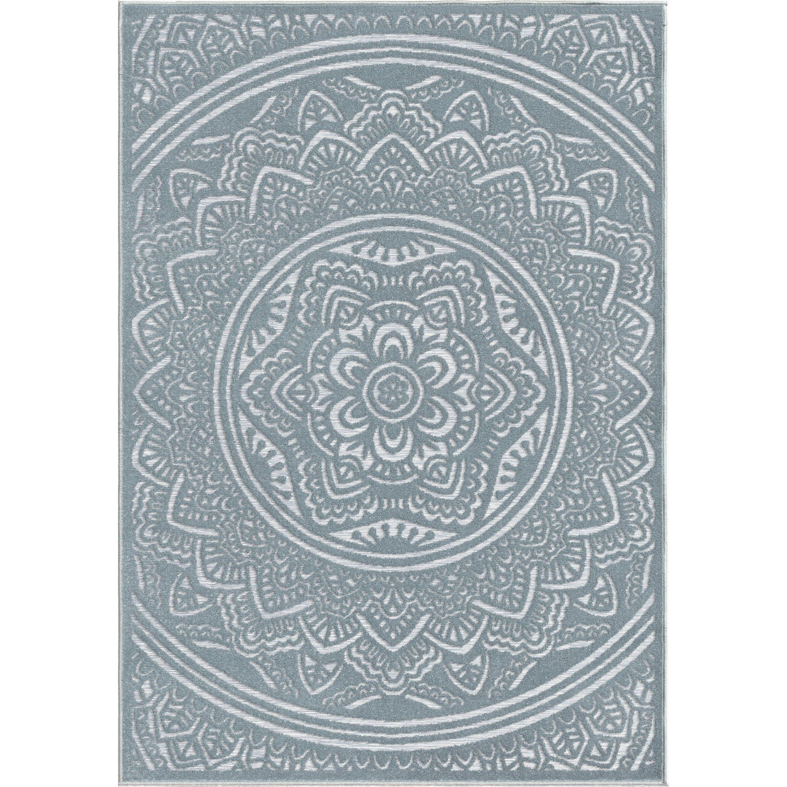 Roundtop Mandala Harbor Blue-Area Rug-The Rug Truck-5'1" x 7'6"-The Rug Truck