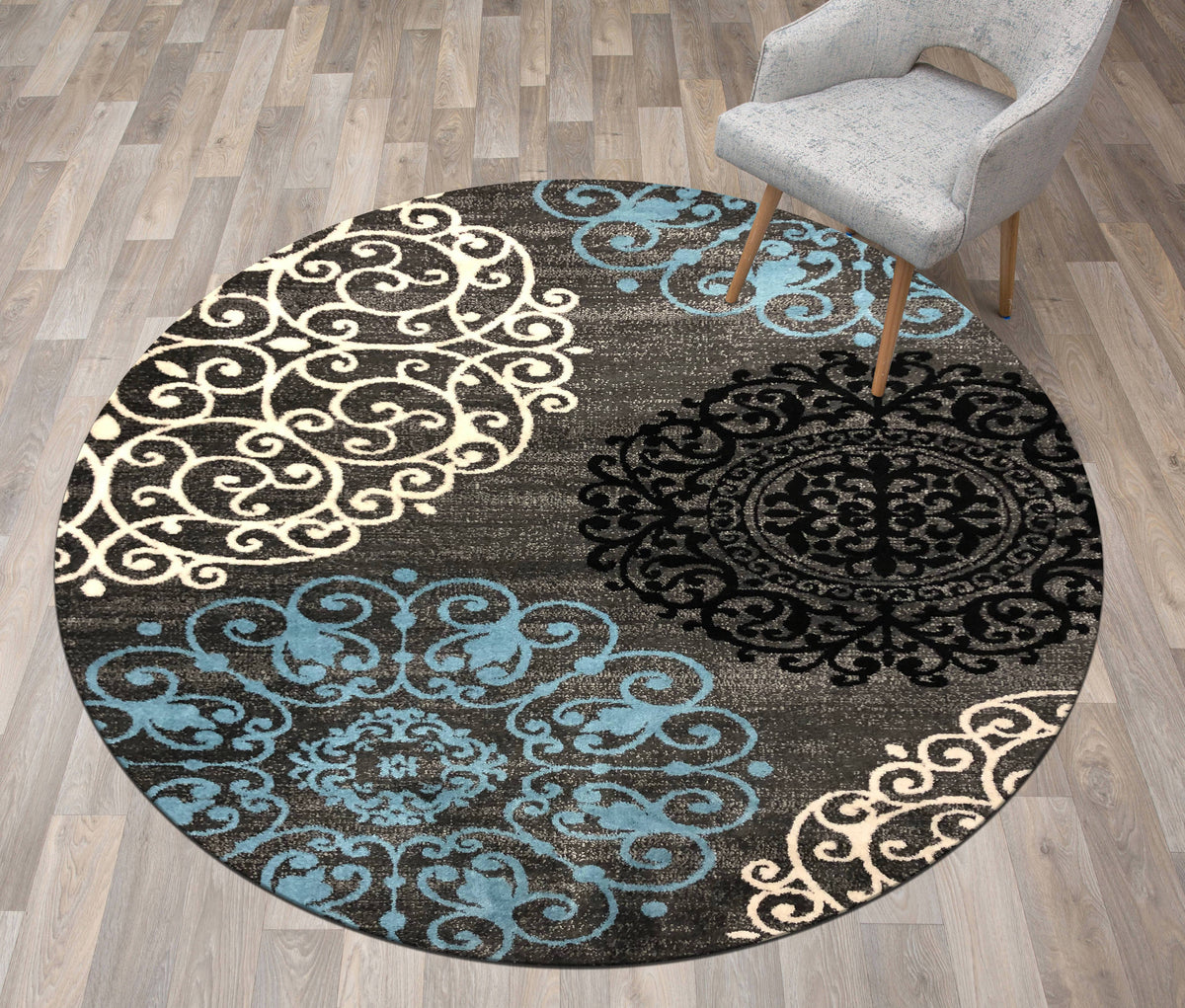 Toscana 303 Gray Area Rug-Area Rug-World Rug Gallery-The Rug Truck