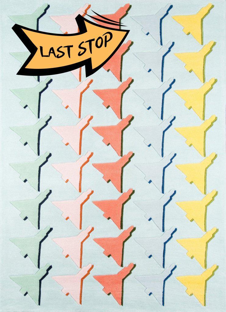 Novogratz By Momeni Lulu Lul-2 Airplane Houndstooth Seafoam Area Rug 36 X 56