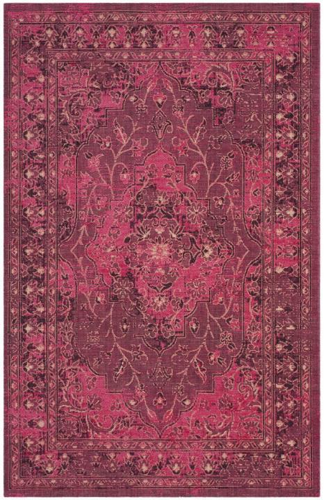 Safavieh Palazzo 128 Fuchsia / Black-Area Rug-Safavieh-The Rug Truck