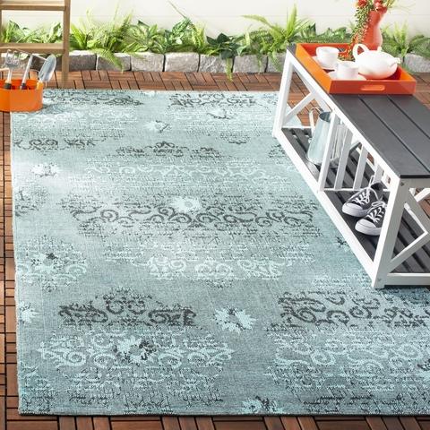 Safavieh Palazzo Light Blue / Black-Area Rug-Safavieh-The Rug Truck
