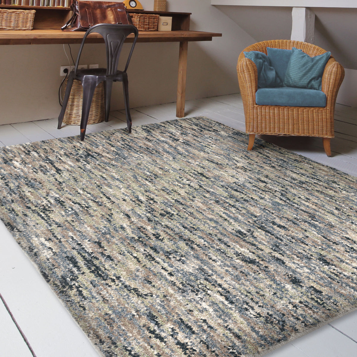 Palmetto Living Next Generation Multi solid Muted Blue Area Rug - 7&#39;10&quot; x 10&#39;10&quot;