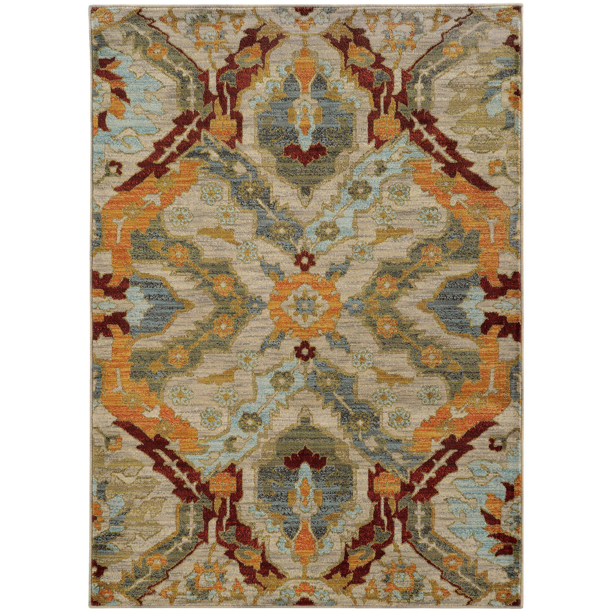 Sedona - 6357A - Beige/Orange-Area Rug-Oriental Weavers-1&#39;10&quot; X 3&#39; 0&quot;-The Rug Truck