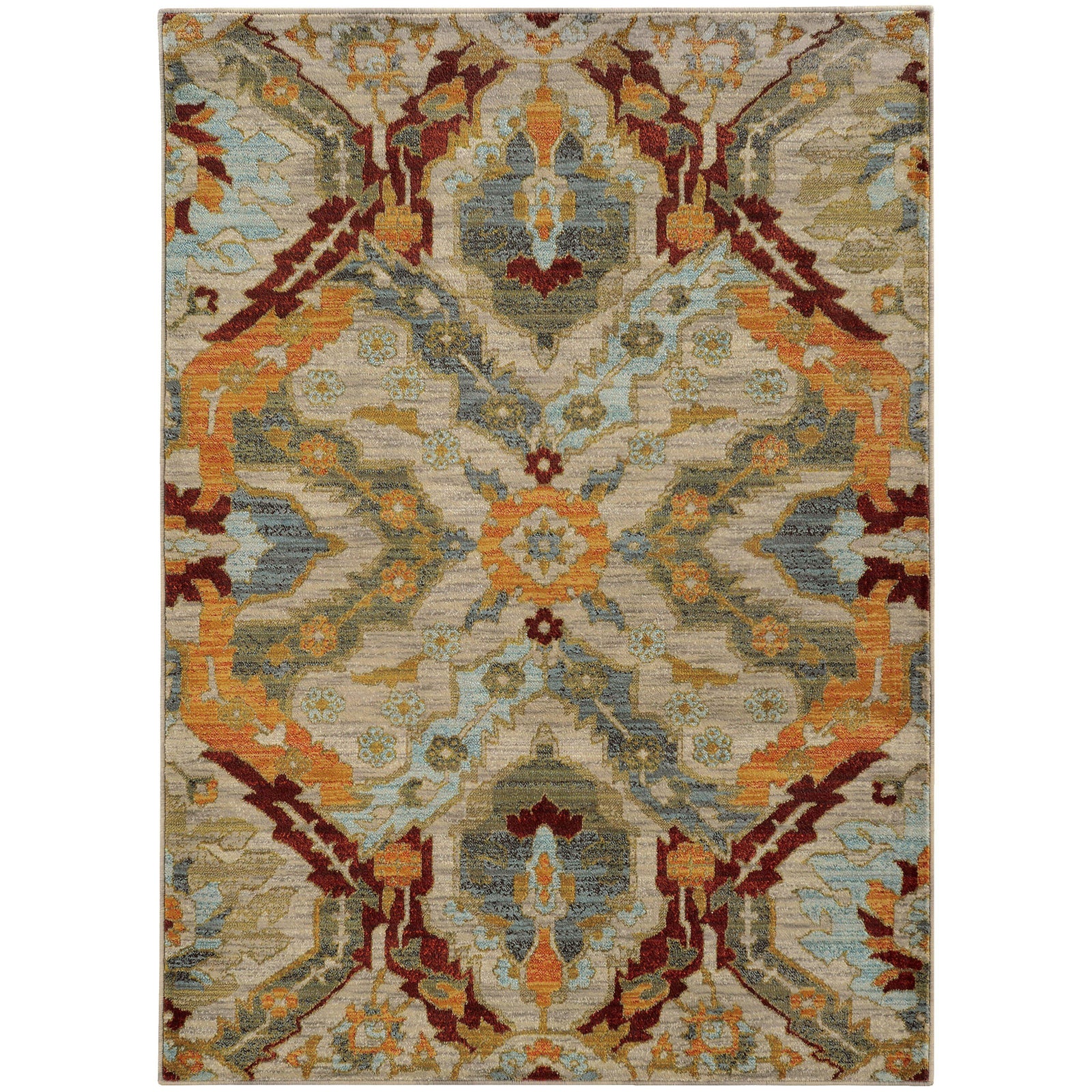 Sedona - 6357A - Beige/Orange-Area Rug-Oriental Weavers-1'10" X 3' 0"-The Rug Truck