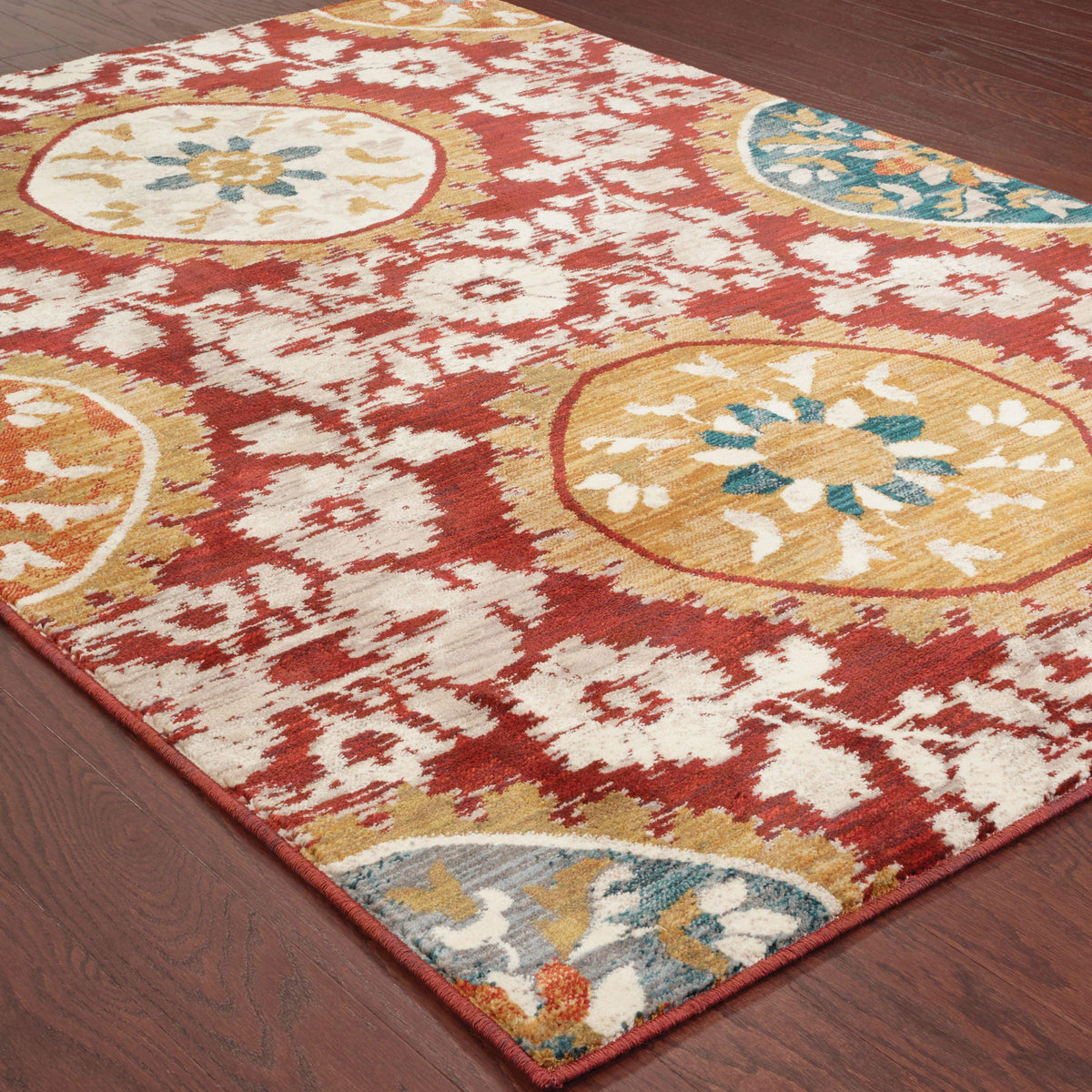 Sedona - 6366A - Red/Gold-Area Rug-Oriental Weavers-The Rug Truck