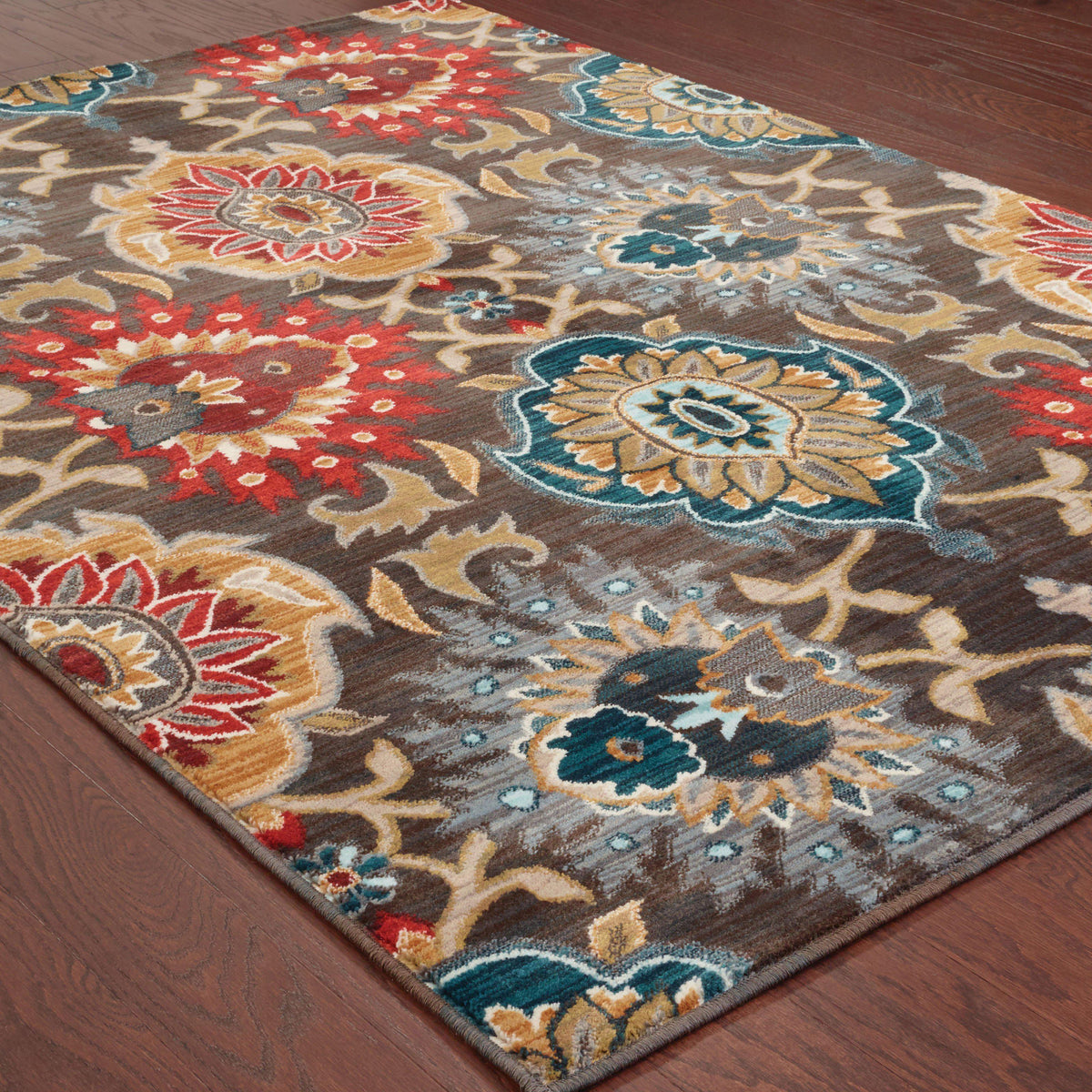 Sedona - 6369D - Charcoal/Multi-Area Rug-Oriental Weavers-The Rug Truck