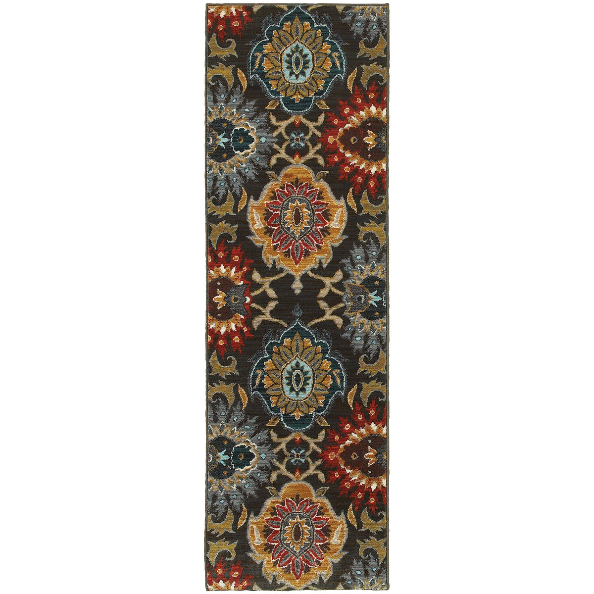 Sedona - 6369D - Charcoal/Multi-Area Rug-Oriental Weavers-The Rug Truck