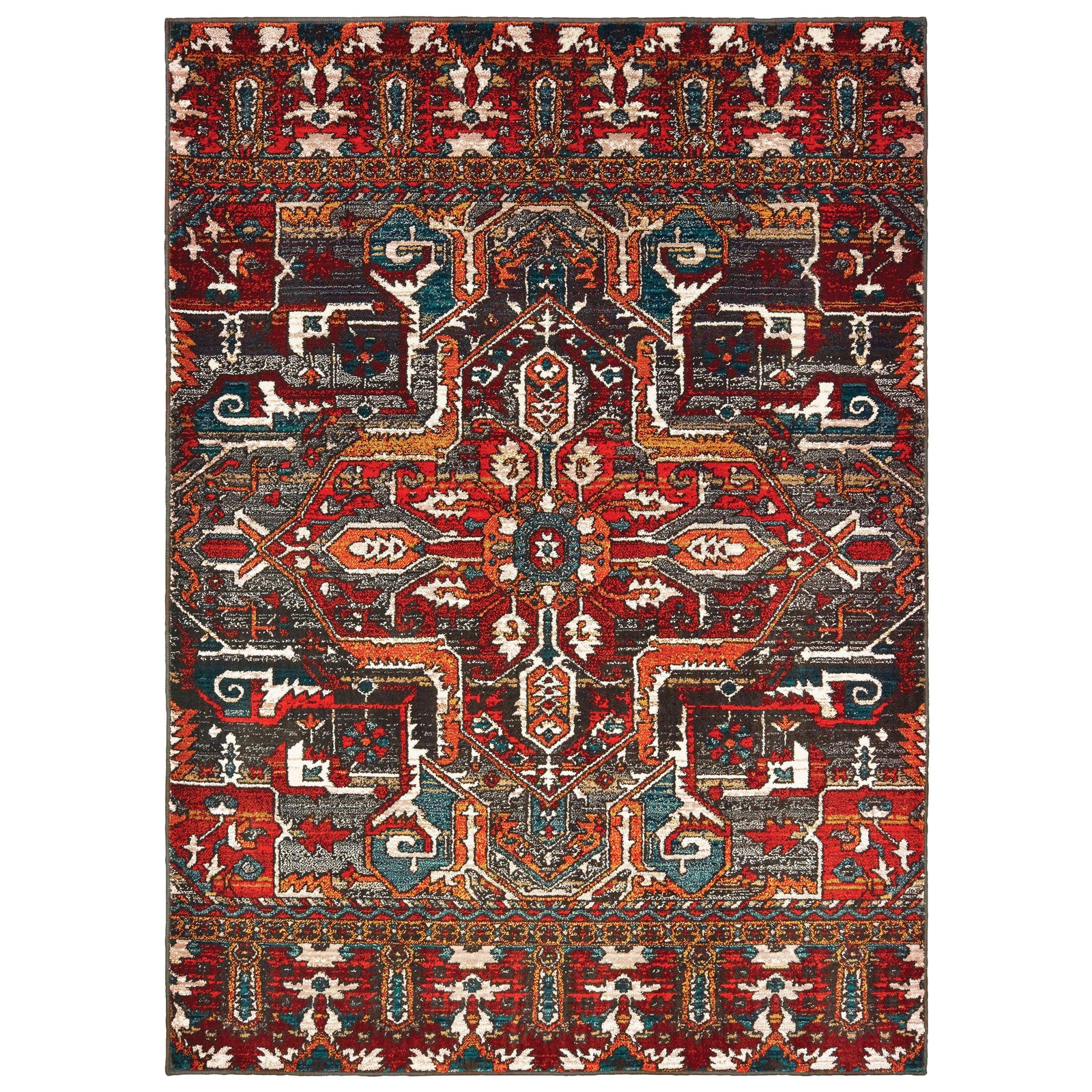 Sedona - 9575A - Red/Orange-Area Rug-Oriental Weavers-1'10" X 3' 0"-The Rug Truck