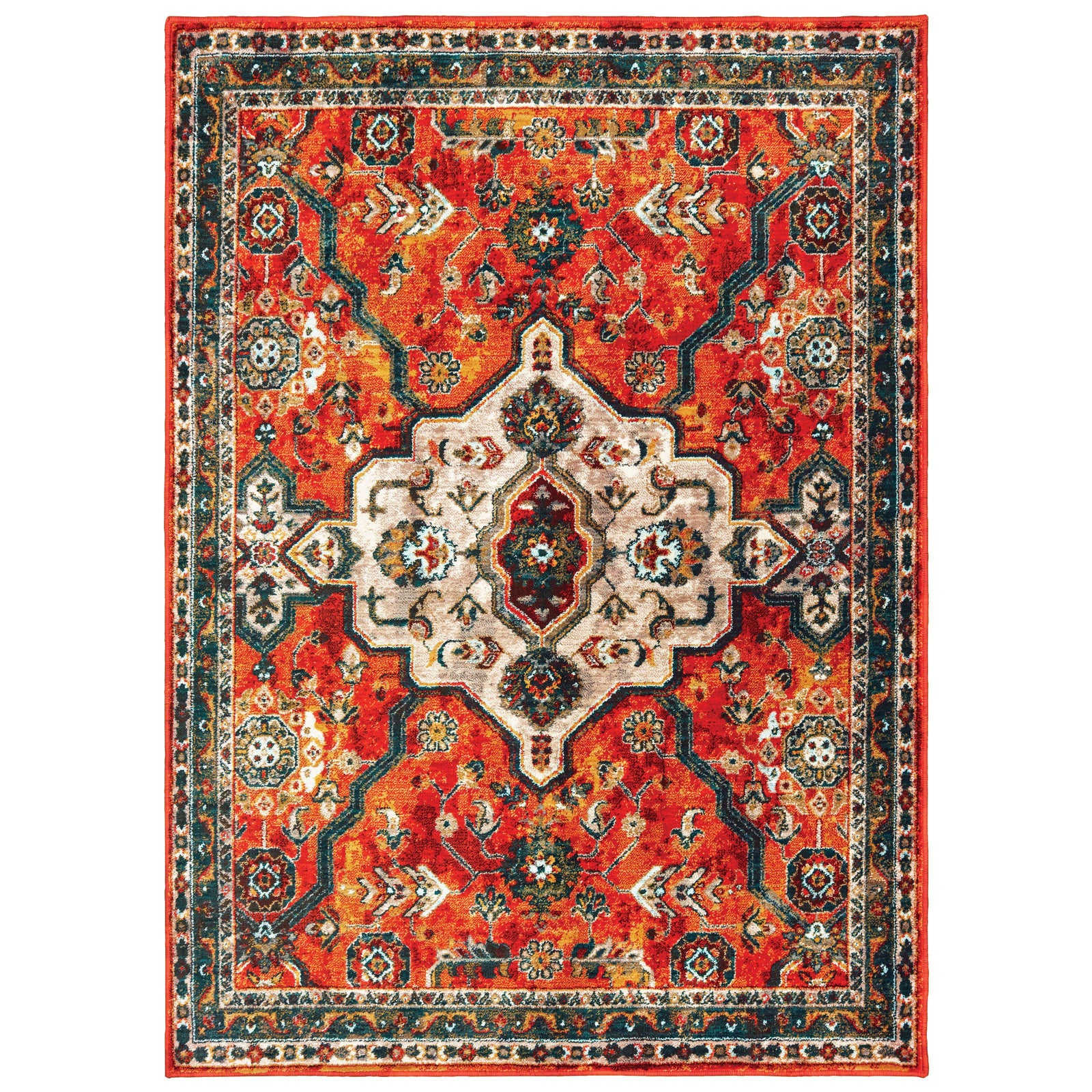 Sedona - 9589A - Orange/Blue-Area Rug-Oriental Weavers-1'10" X 3' 0"-The Rug Truck