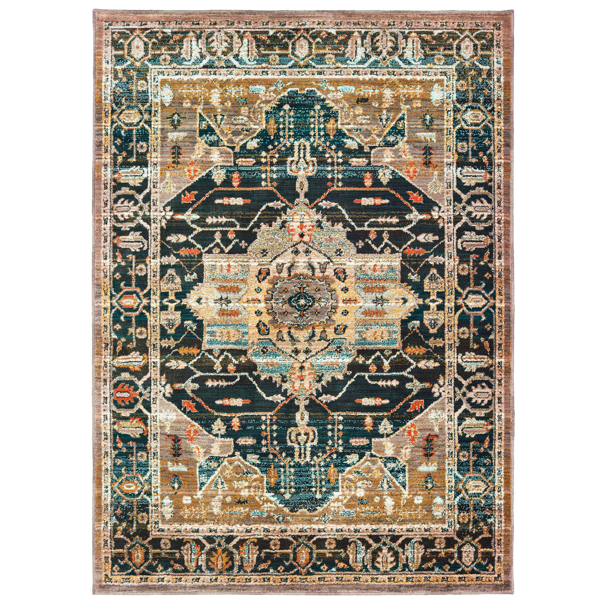Sedona - 9592B - Blue/Gold-Area Rug-Oriental Weavers-1&#39;10&quot; X 3&#39; 0&quot;-The Rug Truck