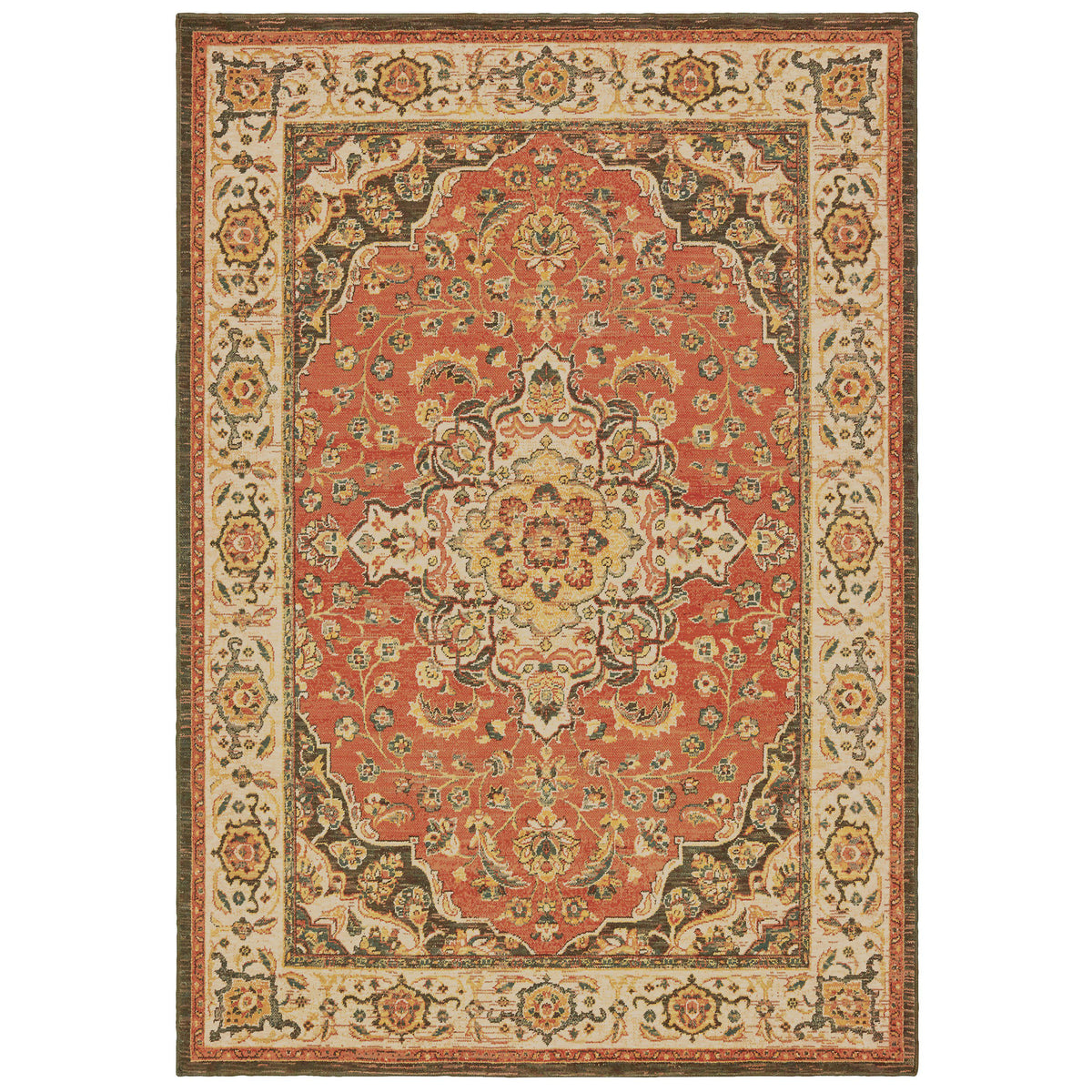 The Rug Truck Taos 9551b Orange Area Rug (7&#39;10&quot; X 10&#39;10&quot;)