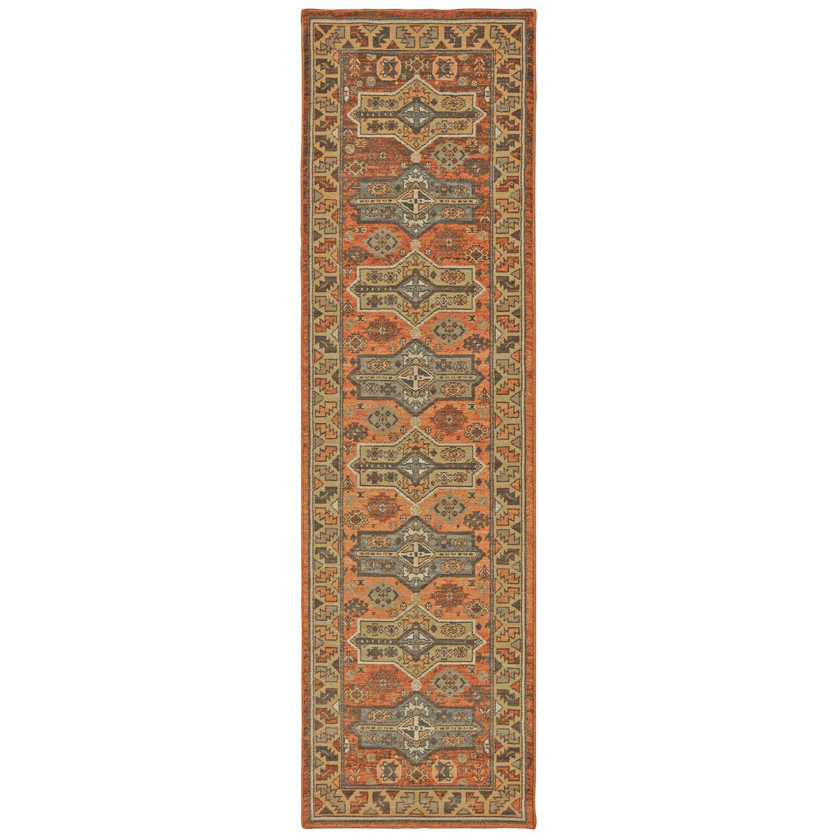 Taos 9571a Orange Area Rug (2&#39; 3&quot; X  7&#39; 6&quot;)