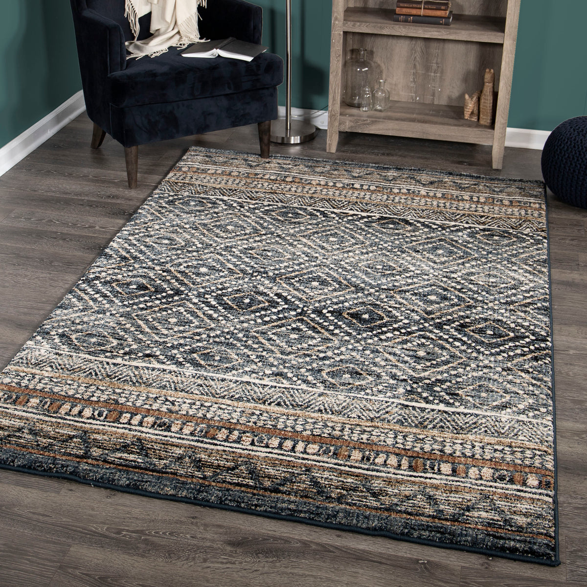 Palmetto Living Adagio Coastal Pier Indigo Area Rug - 2&#39;2&quot; x 8&#39;