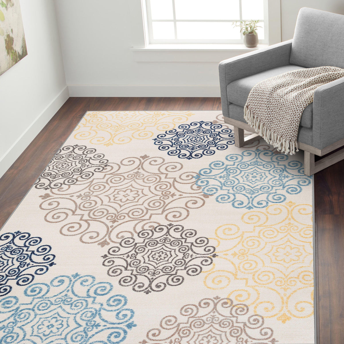 Avora 508 Cream Area Rug-Area Rug-World Rug Gallery-The Rug Truck